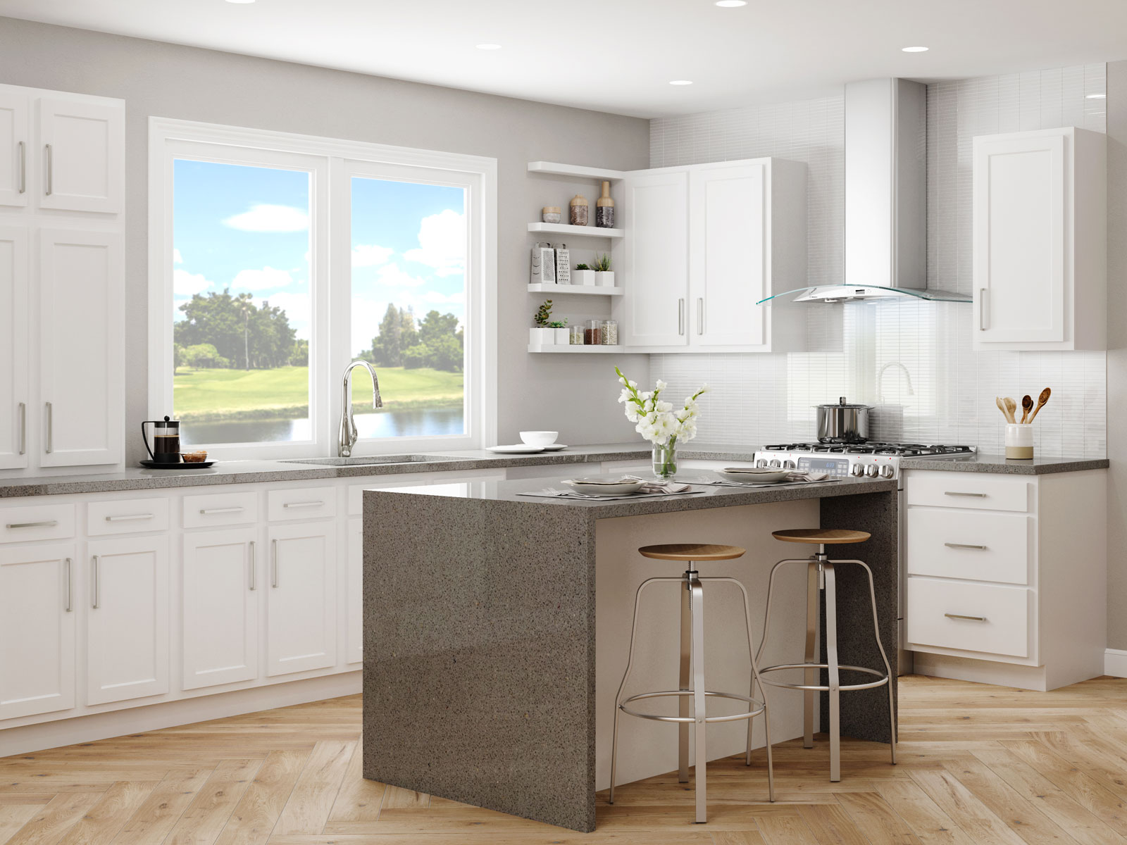 Kitchen Kompact white cabinet styles