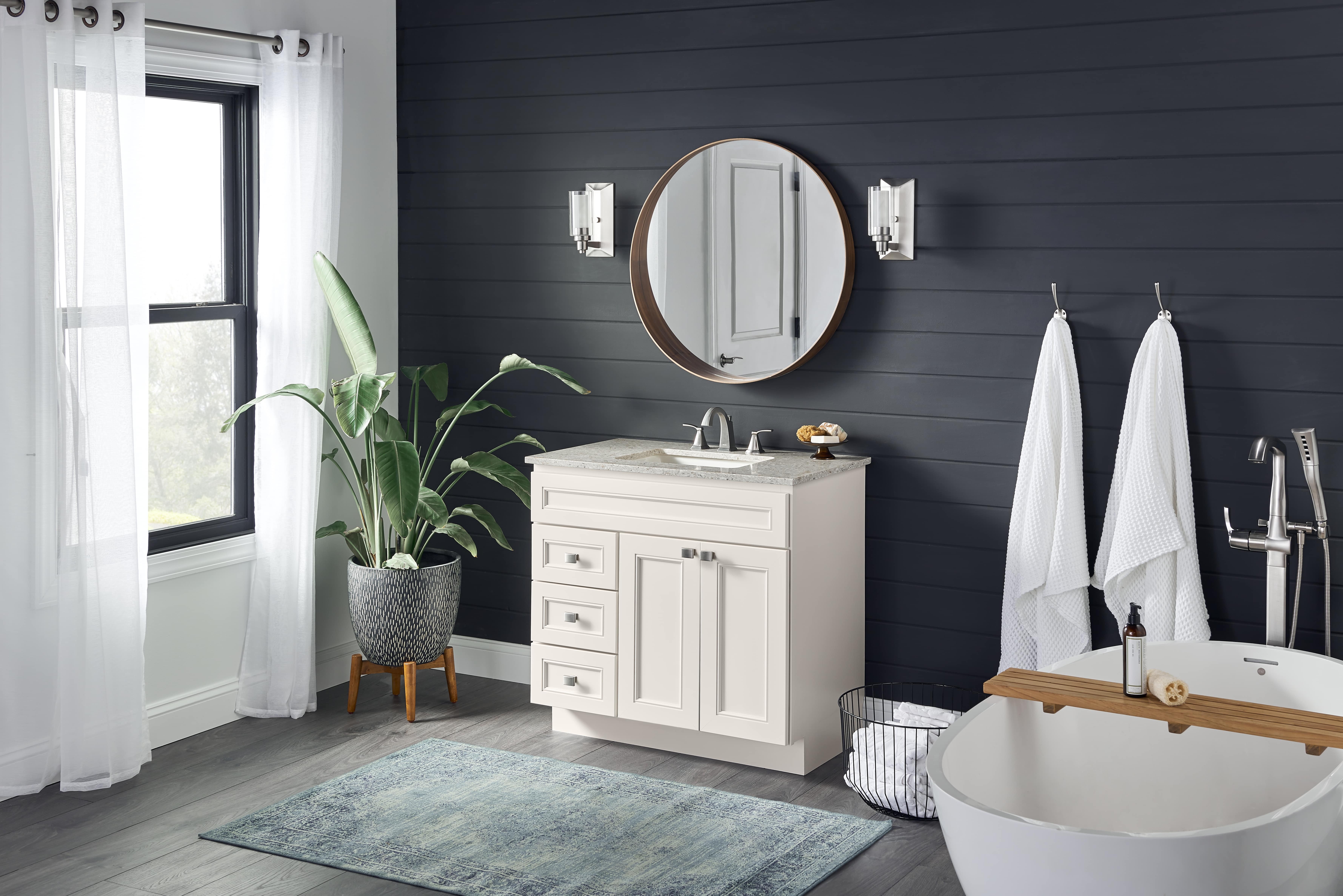 Wolf Home Products Berwyn opal vanity with quartz top