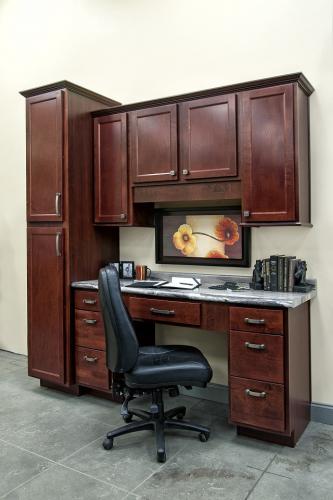 Builders Mark Cabinet from Wolf Home Products in Auburn Stain