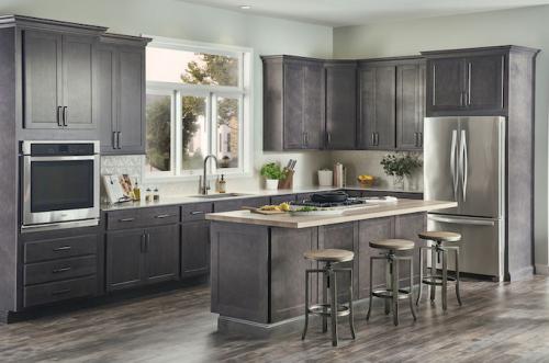 Wolf Classic Kitchen Cabinetry in Grey Stain