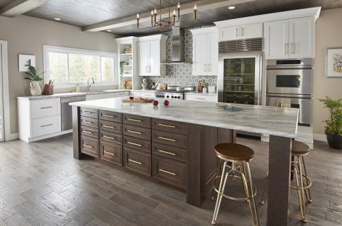 Wolf Designer Cabinets in White Paint & Slate Stain