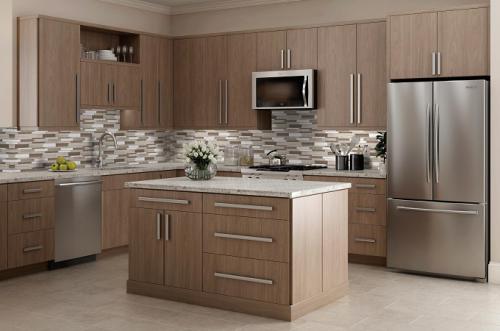 Wolf Transition Cabinet in Horizon & Wolf Accent in Sandstorm Lines