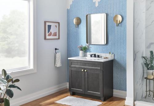 York Grey Vanity Solid Surface Avalanche Vanity Top 2